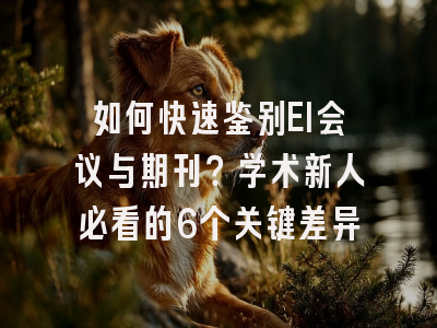 如何快速鉴别EI会议与期刊？学术新人必看的6个关键差异