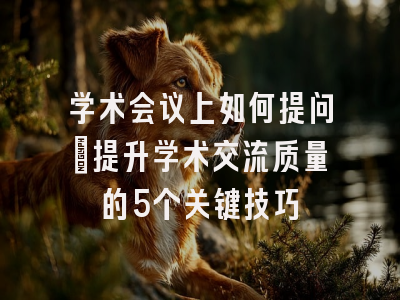学术会议上如何提问：提升学术交流质量的5个关键技巧