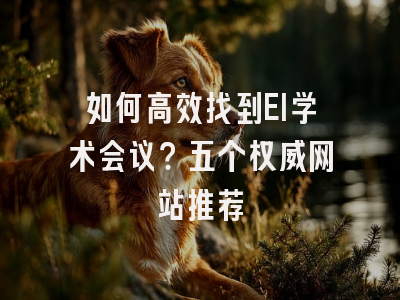 如何高效找到EI学术会议？五个权威网站推荐