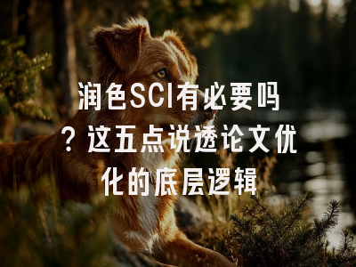 润色SCI有必要吗？这五点说透论文优化的底层逻辑