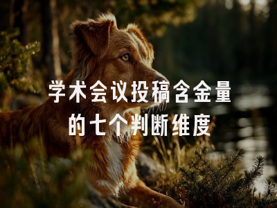 学术会议投稿含金量的七个判断维度