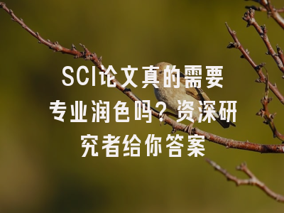 SCI论文真的需要专业润色吗？资深研究者给你答案