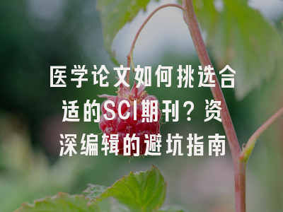 医学论文如何挑选合适的SCI期刊？资深编辑的避坑指南