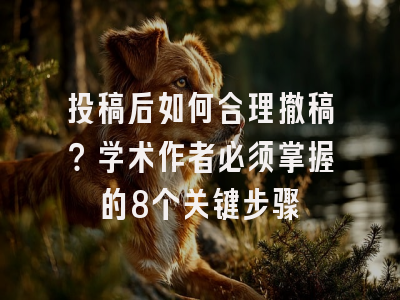 投稿后如何合理撤稿？学术作者必须掌握的8个关键步骤