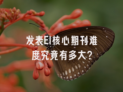 发表EI核心期刊难度究竟有多大？