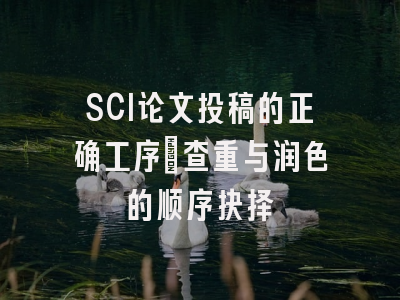 SCI论文投稿的正确工序：查重与润色的顺序抉择