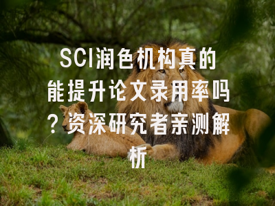 SCI润色机构真的能提升论文录用率吗？资深研究者亲测解析
