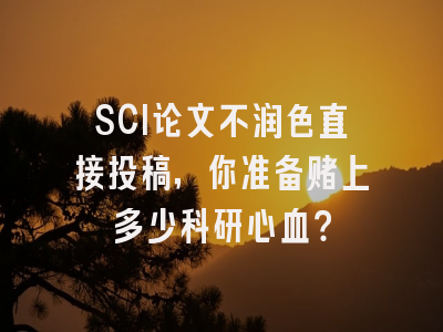 SCI论文不润色直接投稿，你准备赌上多少科研心血？