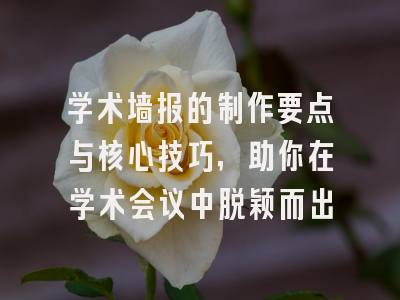 学术墙报的制作要点与核心技巧，助你在学术会议中脱颖而出