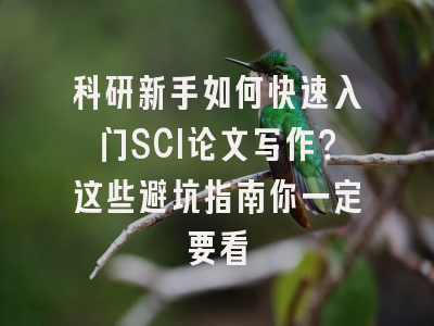 科研新手如何快速入门SCI论文写作？这些避坑指南你一定要看