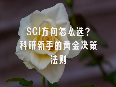 SCI方向怎么选？科研新手的黄金决策法则