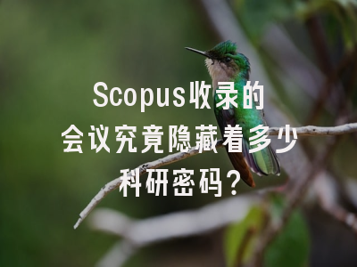 Scopus收录的会议究竟隐藏着多少科研密码？