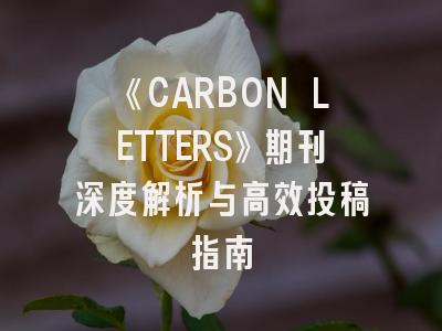 《CARBON LETTERS》期刊深度解析与高效投稿指南
