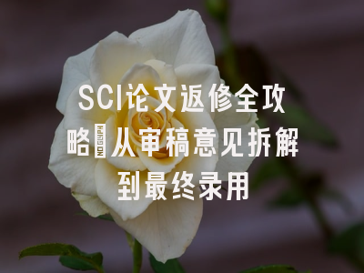 SCI论文返修全攻略：从审稿意见拆解到最终录用