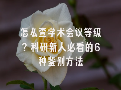 怎么查学术会议等级？科研新人必看的6种鉴别方法