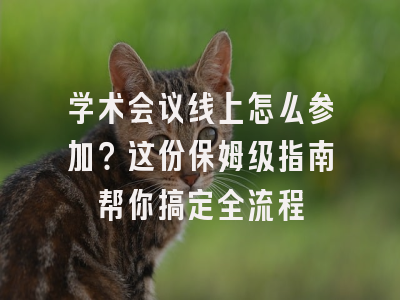学术会议线上怎么参加？这份保姆级指南帮你搞定全流程