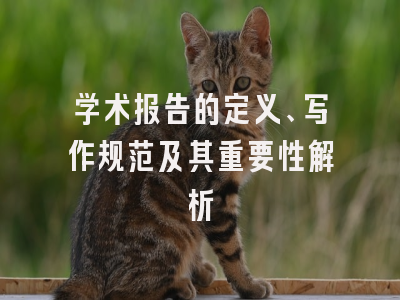 学术报告的定义、写作规范及其重要性解析