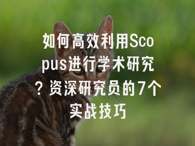如何高效利用Scopus进行学术研究？资深研究员的7个实战技巧