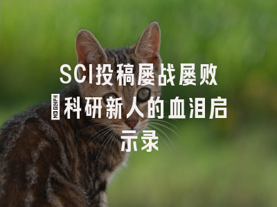 SCI投稿屡战屡败：科研新人的血泪启示录