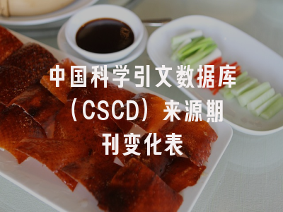 中国科学引文数据库（CSCD）来源期刊变化表