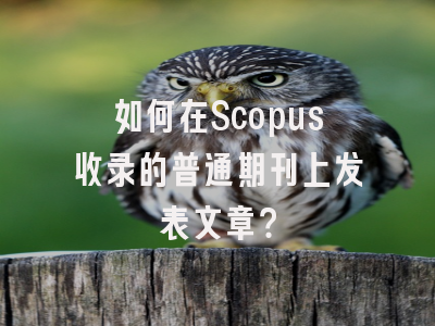 如何在Scopus收录的普通期刊上发表文章？