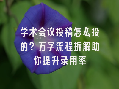 学术会议投稿怎么投的？万字流程拆解助你提升录用率