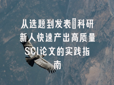从选题到发表：科研新人快速产出高质量SCI论文的实践指南