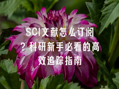 SCI文献怎么订阅？科研新手必看的高效追踪指南