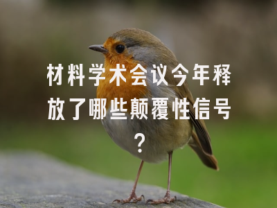 材料学术会议今年释放了哪些颠覆性信号？