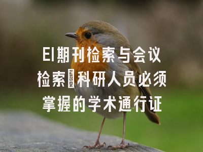 EI期刊检索与会议检索：科研人员必须掌握的学术通行证
