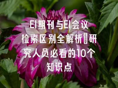 EI期刊与EI会议检索区别全解析：研究人员必看的10个知识点