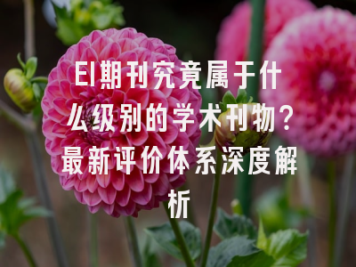 EI期刊究竟属于什么级别的学术刊物？最新评价体系深度解析
