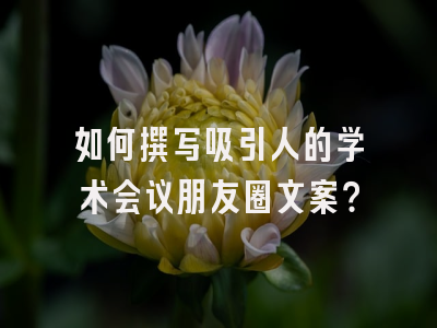 如何撰写吸引人的学术会议朋友圈文案？