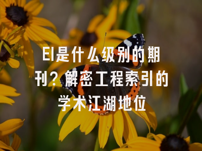 EI是什么级别的期刊？解密工程索引的学术江湖地位