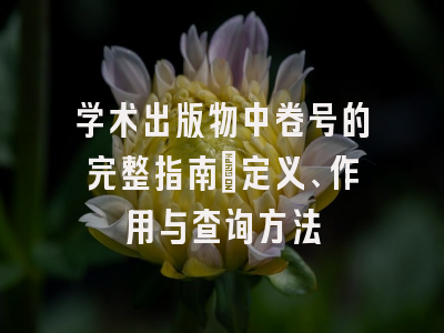 学术出版物中卷号的完整指南：定义、作用与查询方法