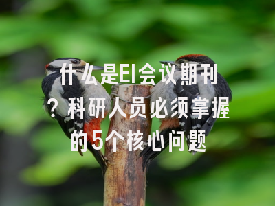 什么是EI会议期刊？科研人员必须掌握的5个核心问题