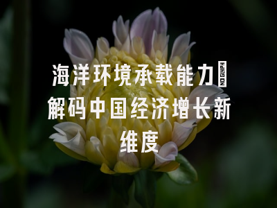 海洋环境承载能力：解码中国经济增长新维度