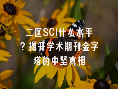 二区SCI什么水平？揭开学术期刊金字塔的中坚真相
