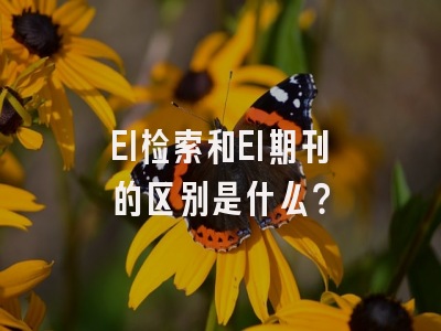 EI检索和EI期刊的区别是什么？
