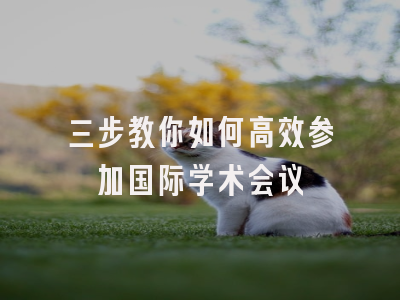 三步教你如何高效参加国际学术会议
