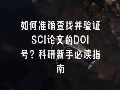 如何准确查找并验证SCI论文的DOI号？科研新手必读指南