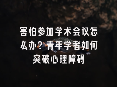 害怕参加学术会议怎么办？青年学者如何突破心理障碍