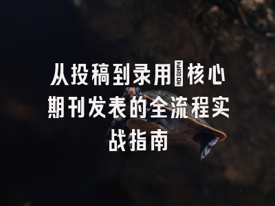 从投稿到录用：核心期刊发表的全流程实战指南