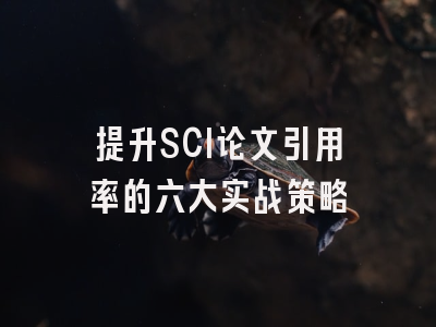 提升SCI论文引用率的六大实战策略