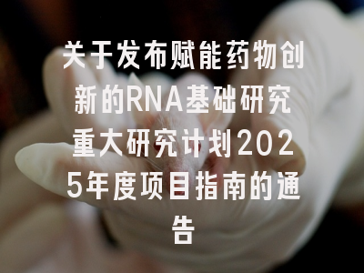 关于发布赋能药物创新的RNA基础研究重大研究计划2025年度项目指南的通告