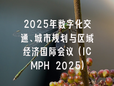 2025年数字化交通、城市规划与区域经济国际会议（ICMPH 2025）