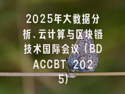 2025年大数据分析、云计算与区块链技术国际会议（BDACCBT 2025）