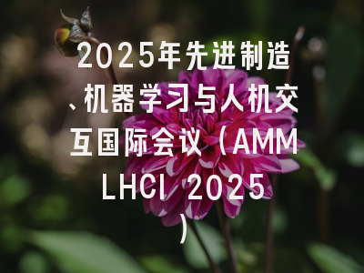 2025年先进制造、机器学习与人机交互国际会议（AMMLHCI 2025）