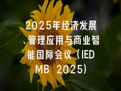 2025年经济发展、管理应用与商业智能国际会议（IEDMB 2025）