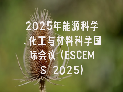 2025年能源科学、化工与材料科学国际会议（ESCEMS 2025）